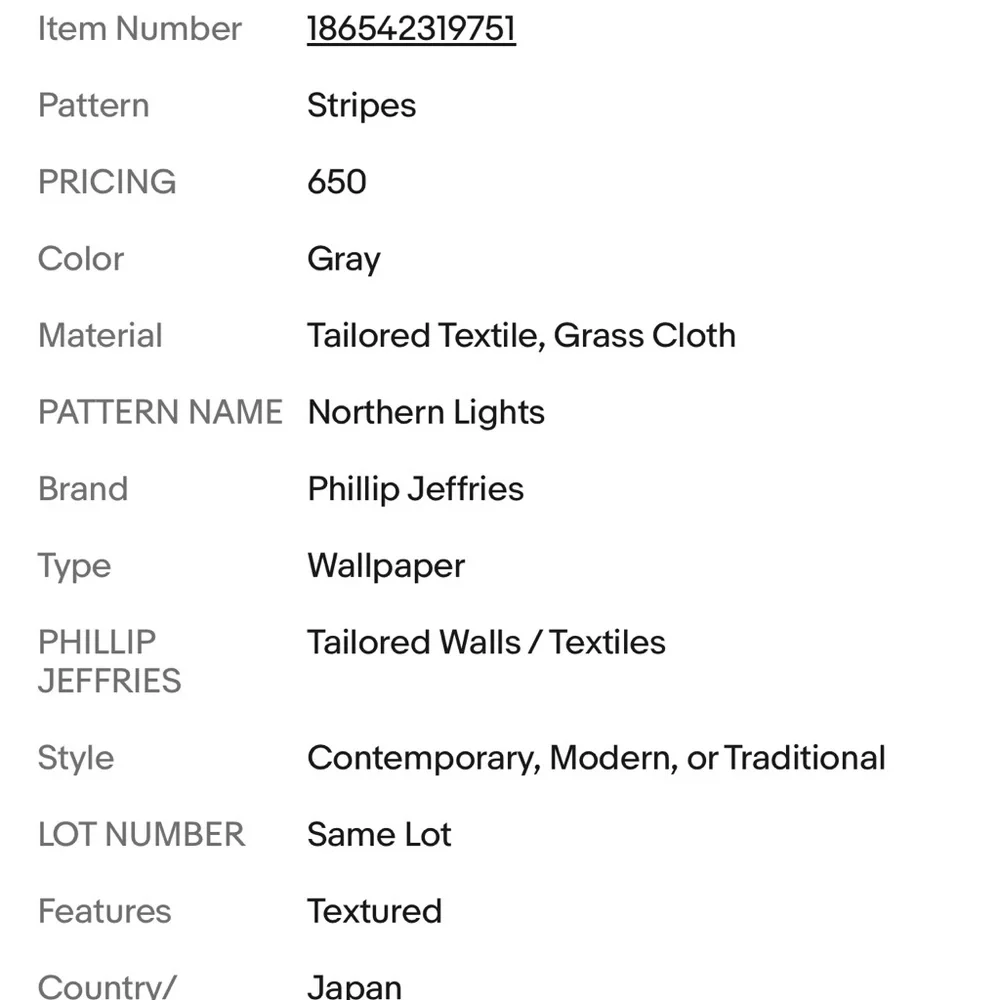 Phillip Jeffries Wallpaper Grasscloth- 4861 Longitude Northern Skies